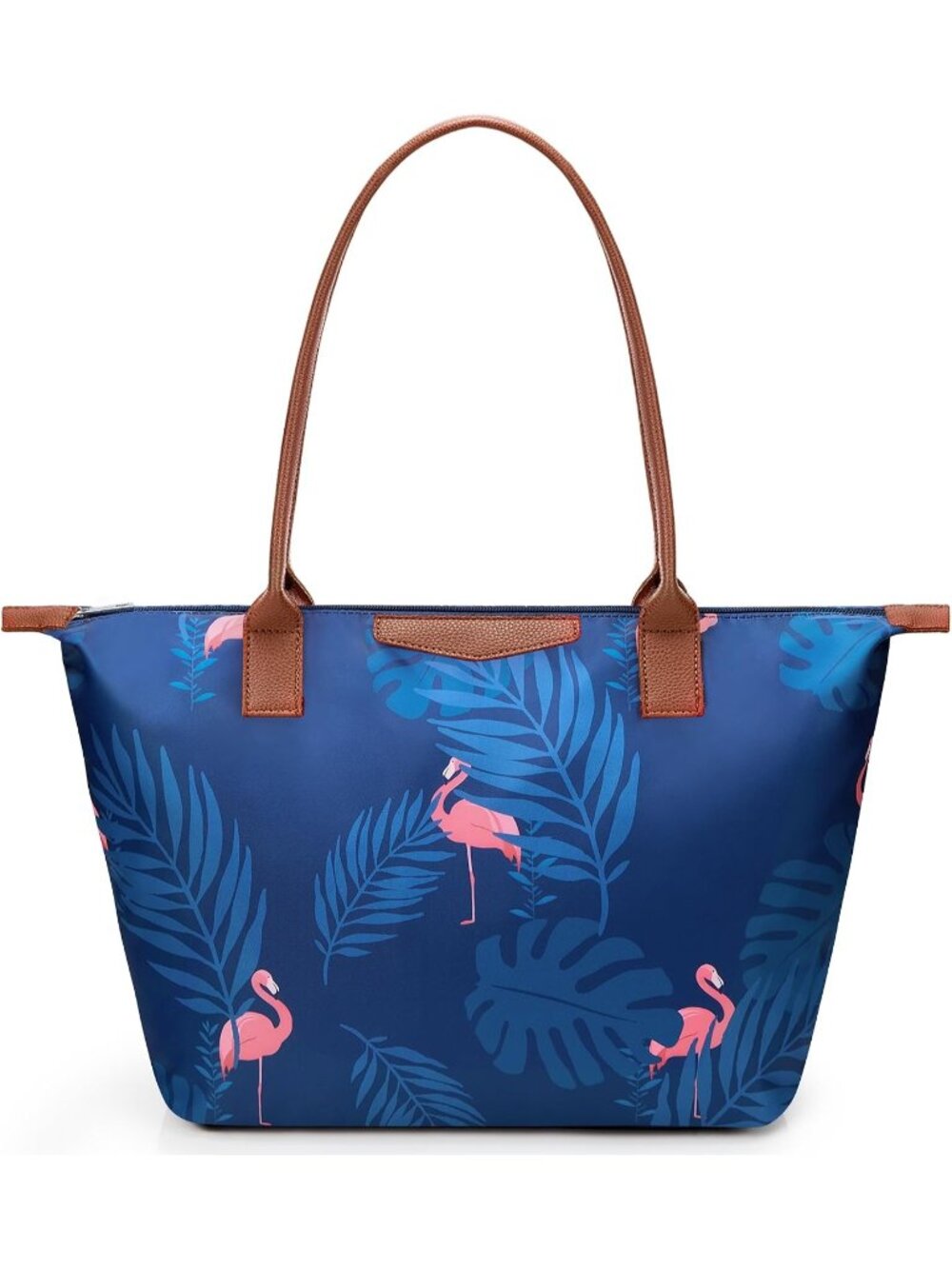 👜Women's Flamingo Lightweight Nylon Hobo Tote Bag Foldable Shoulder Handbag